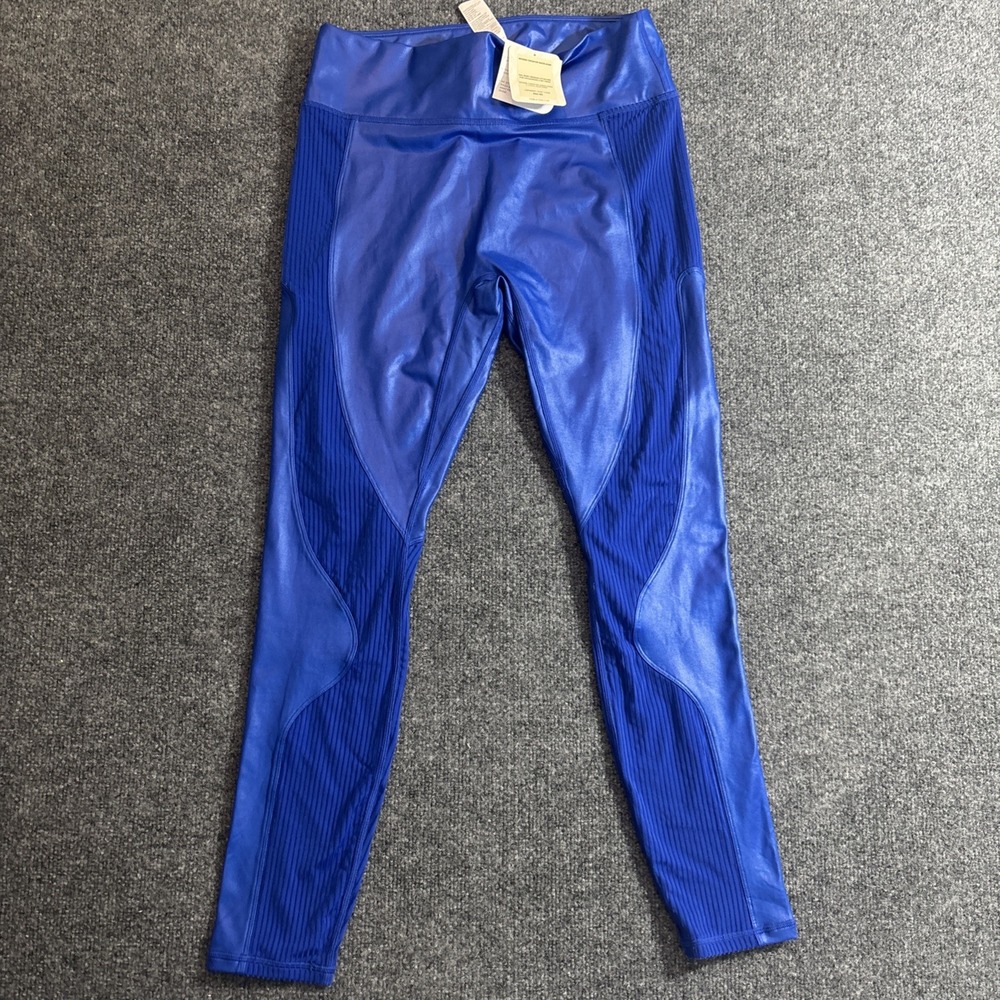 NWT Fabletics Motion365+ Contour High Waisted Legging Lazuli Blue Shine L NEW